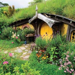 Hobbit Hole with yellow door