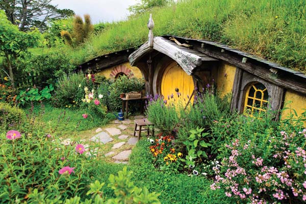 Hobbit Hole with yellow door